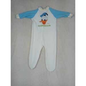 Vintage Donald Duck Jump Suit Baby Sleeper 0-3 Months Retro Disney One Piece Fit